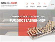 Tablet Screenshot of hansa-holz-kontor.de